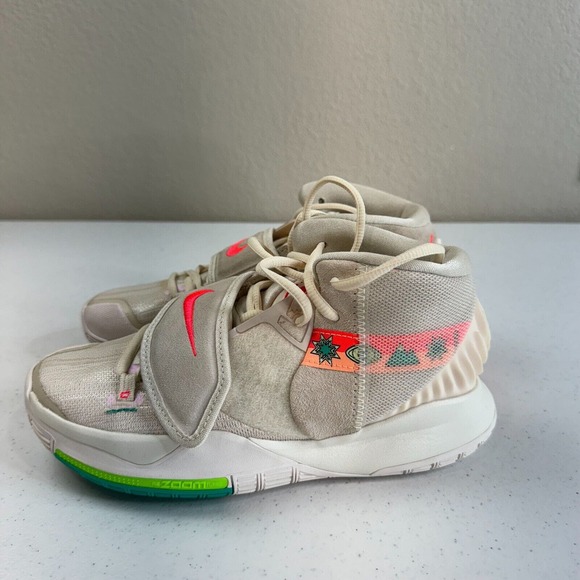 Nike Women's‎ Kyrie 6 N7 Light Cream Flash Crimson Sail Sneaker Shoes Size 4 - Picture 4 of 12